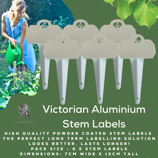 Victorian Aluminium Stem Labels x 6